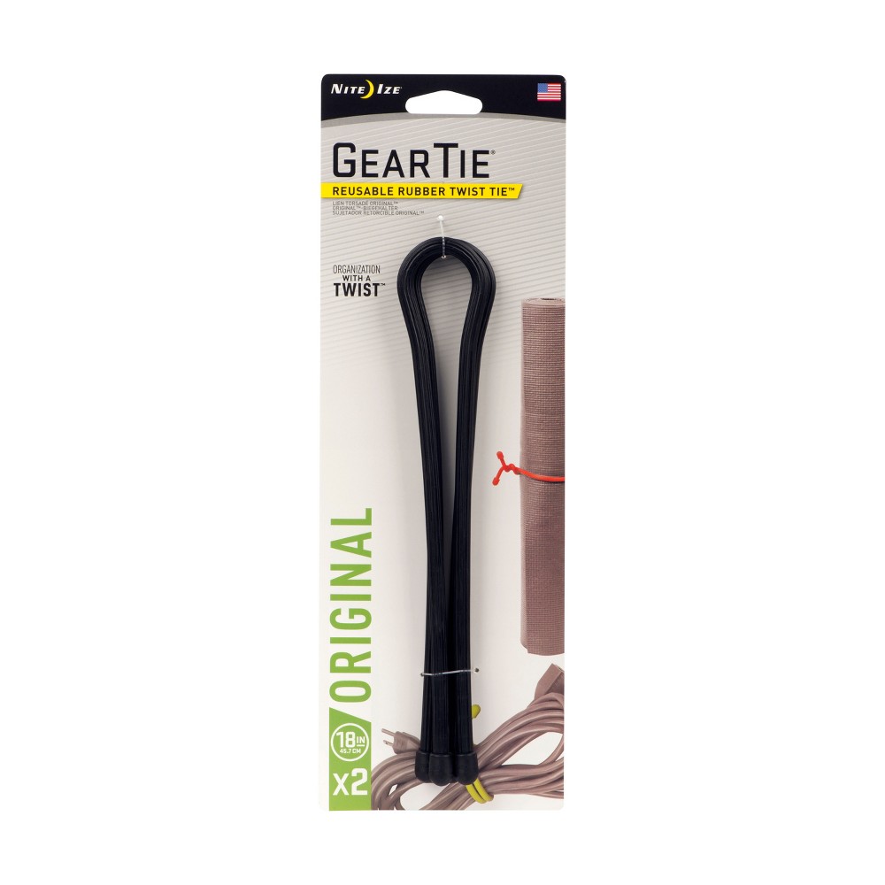 UPC 094664018198 product image for Nite Ize Gear Tie Reusable Rubber Twist 18 Tie Black (2pk ) | upcitemdb.com