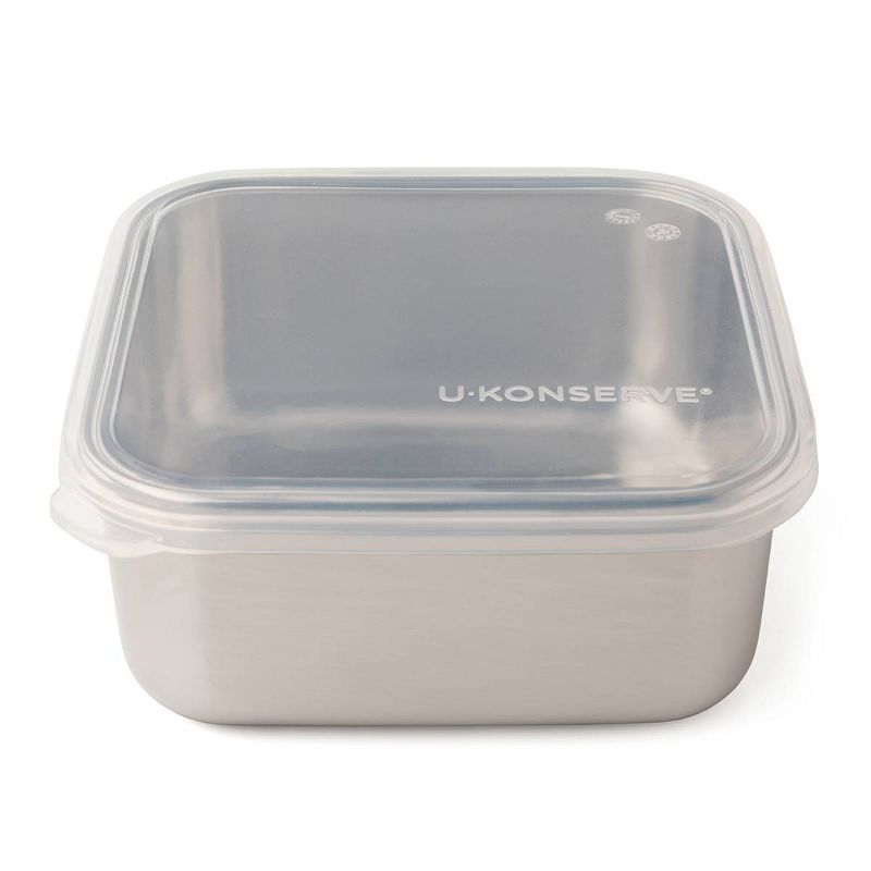 U-Konserve To-Go Stainless Steel Food-Storage Container Square 30oz - Clear Silicone Lid, 3 of 6