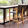 Costway 2PCS/4PCS Patio PE Wicker Bar Chairs Height Barstools with Acacia Wood Armrests Balcony - 2 of 4