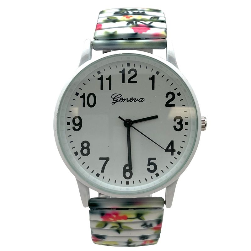 Olivia Pratt Big Dial Easy Reader Watch Abstract Elastic Stretch Band Wristwatch Women Watch, 1 of 4
