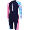 Kid Boys Girls Rash Guard Sets One Piece Swimsuit with Zipper Patchwork Long Sleeve Beach Bathing Suit - 2 of 4