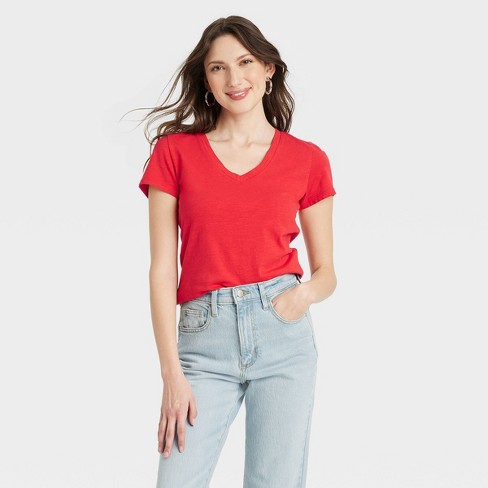 Women's red t cheap shirt target