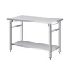 60" x 24" Stainless Steel Folding Table - 920 LBS Commercial Foldable Prep Table, Metal Worktable with Adjustable Undershelf and Lockable Casters - 4 of 4