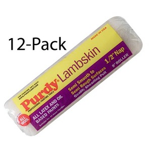 Genuine Purdy 12 Pack Lambskin 9" x 1/2" Nap Roller Covers 14L636093-12PK - 1 of 1
