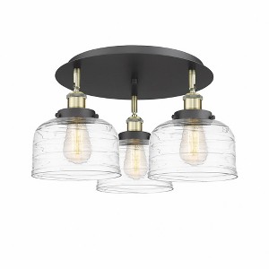 Bell - 3 Light Flush Mount In Art Deco Style-9.25 Inches Tall and 19.75 Inches Wide - 1 of 1