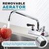 WOWOW Commercial Faucet with 6 in. Swivel Spout, Double Handle Deck Mount Standard Kitchen Faucet in Polished Chrome - 4 of 4