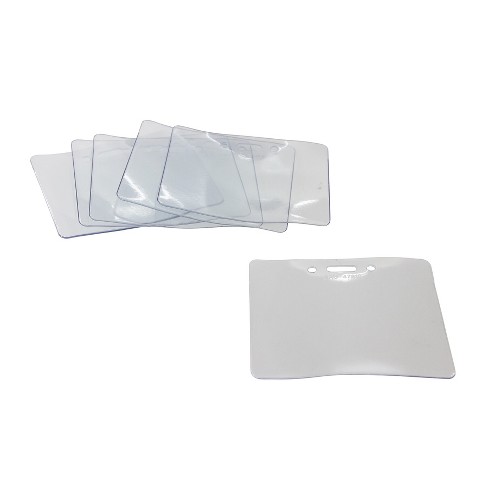 Clear Plastic ID Card Holders Horizontal 50 Pack SICURIX Proximity