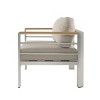 Patio Accent Chair With Cushions, Outdoor Garden Armchair, Outdoor Aluminum Furniture for Backyard or Balcony-Maison Boucle - 4 of 4