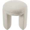 Meridian Furniture,Bowen Faux Shearling Teddy Fabric Ottoman/Stool - 3 of 4