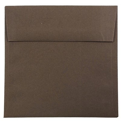 JAM Paper 6.5 x 6.5 Square Invitation Envelopes Chocolate Brown Recycled 227912746