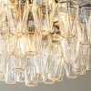 ALOADECOR 28'' Midcentury Modern Murano Glass Round Chandeliers 6-Light Handblown Glass Aged Bronze Pendant Light Fixture For Dining Room - 4 of 4