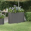 vidaXL Garden Raised Bed Gray Powder-coated Steel Large Durable - 44.9" x 15.7" x 26.8" - Gray - 2 of 4