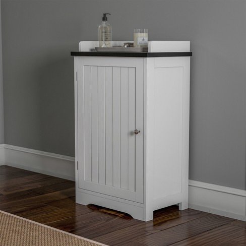 Multifunctional Tall Bathroom Corner Storage Cabinet With Two Doors,  Adjustable Shelves And Open Shelves, White - Modernluxe : Target