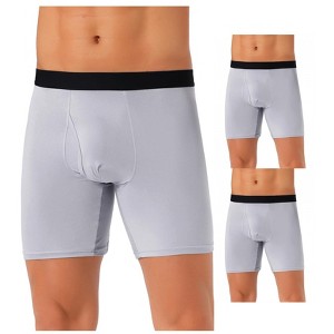 INSPIRE CHIC Men's 3 Pack Lightweight Solid Color Soft Stretch Open-fly Basic Boxer Briefs - 1 of 4