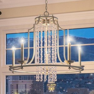 Urban Ambiance Luxury Mediterranean Chandelier,  24"H x 28"W,  Antique Silver Finish, UHP2252 - 1 of 4