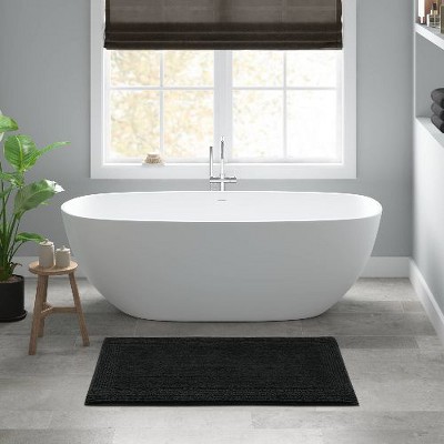 Kumasinova Plush Cotton Bathroom Rug, 3000 GSM Reversible Bath Rug, Tufted Washable Rug, Non-Slip Area Rug, Door Mat