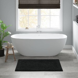 Kumasinova Plush Cotton Bathroom Rug, 3000 GSM Reversible Bath Rug, Tufted Washable Rug, Non-Slip Area Rug, Door Mat - 1 of 4