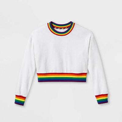 rainbow striped sweatshirt