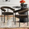 Set of 4 Modern Velvet Upholstered Dining Chairs with Curved Back, Comfortable Kitchen or Dining Room Chairs with Arms-Maison Boucle - 2 of 4