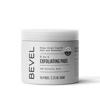 BEVEL Exfoliating 10% Glycolic Acid Toner Pads For Face with Green Tea and Lavender - 45ct