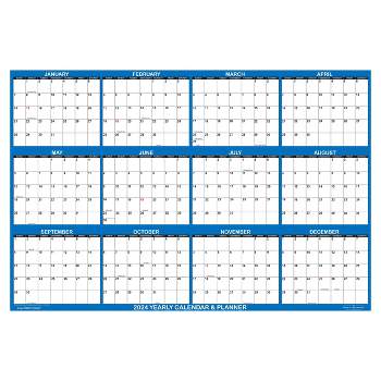 SwiftGlimpse 2024 Yearly Wall Calendar & Planner 48"x72" Navy Blue