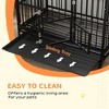Heavy Duty Dog Crate with Lockable Wheels Double Doors and Removable Tray Black - Nertpow - 3 of 4