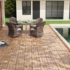 Vynxaria 10 Pieces of 12x12  Solid Wood - Yellow Look Tile Flooring with Checkerboard Pattern, Ideal for Patio, Poolside, Balcony - 4 of 4