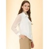 Allegra K Women's Button Down Sheer Sleeve Point Collar Work Tops - 4 of 4
