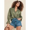 VENUS Womens Ruffle Button-Front Top - 4 of 4