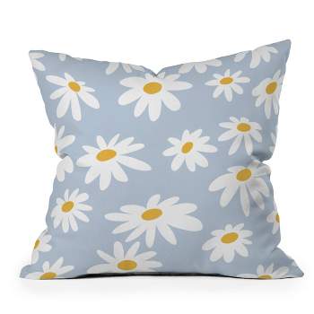 Lane and Lucia Lazy Daisies Outdoor Throw Pillow Blue - Deny Designs