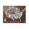 "USA License Plate Map on  Wood" Outdoor Canvas - 2 of 3
