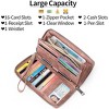 Acoinel Leather Zip Around Wallet with Wristlet Strap - 2 of 4