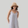 Reistor Women's Linen Short Tent Dress with Back Tie - 3 of 4