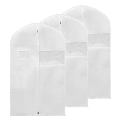 Unique Bargains Waterproof Dustproof Suits Coats Dresses Garment Bags 3 Pcs