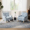 Floral Accent Armchair, Upholstered Lounge Chair with Wooden Legs for Living Room, Bedroom, or Reading Nook - 3 of 4
