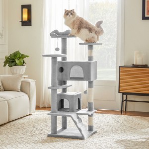 JIONJOY 54-Inch Cat Climbing Tower: Dual Apartments - 1 of 4