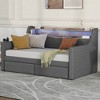 Twin Size Upholstered Daybed with Storage Drawers, Charging Station, and LED Lights for Bedroom, Apartment, or Guest Room - 2 of 4