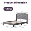 Bed Frame with Headboard – Upholstered Velvet Platform Bed, Rivet Button Tufted, Heavy Duty, No Box Spring - 2 of 4