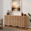 LuxenHome Oak Finish Manufactured Wood 3-Drawer 3-Door 63-Inch Wide Buffet Cabinet - 2 of 4