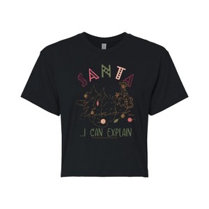 Women's - Winnie the Pooh - Christmas Tigger - Santa, I Can Explain Cropped Graphic T-Shirt - 1 of 4