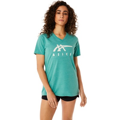 Asics Women's Stripes Vneck Training Apparel, 2xl, Green : Target