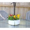 AuldHome Design Umbrella Planter for Patio Table w/ Umbrella Hole Enamelware Half Planter Pots - 4 of 4