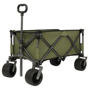FURNIinspire Outdoor Serving Carts Collapsible Foldable Extended Wagon with 480lb Weight Capacity All-Terrain Beach Wheels, Green, 37.8"*21.65"*34.33" - 1 of 4