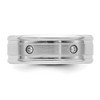 Black Bow Jewelry 8mm Cobalt & CZ Beveled Edge & Grooved Standard Fit Band - 3 of 4