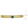 EVERLY JEWELRY | Yellow Plated Sterling Silver 0.14 CT TGW Cubic Zirconia and Green Agathe flat omega Bangle - 2 of 4