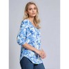 Jones New York Printed V-Neck Pleated Kelly Blouse - 2 of 3