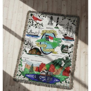 100% Cotton North Carolina State Tapestry Throw – 51x68 inch by Manual Woodworkers and Weavers - 1 of 3
