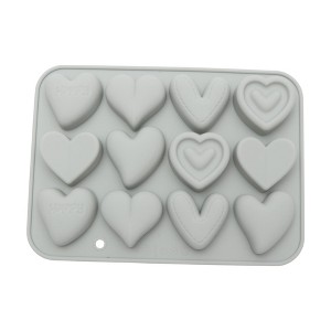 Unique Bargains Chocolate Mould 12-Cavity Heart Shape Candy Mould 6 Style Variations Hand Wash 7.56"x5.47"x0.75" 1 Pc - 1 of 4