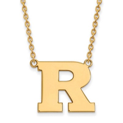 Black Bow Jewelry 10k Yellow Gold Rutgers Scarlet Knights NCAA Necklace 18 Inch