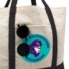 Florida Southwestern State College Primary Logo Canvas Tote Bag With External Pocket, Reusable Shoulder Bag for Shopping, School, Beach, Black - 2 of 4